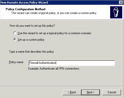 Create a new custom Remote Access Policy