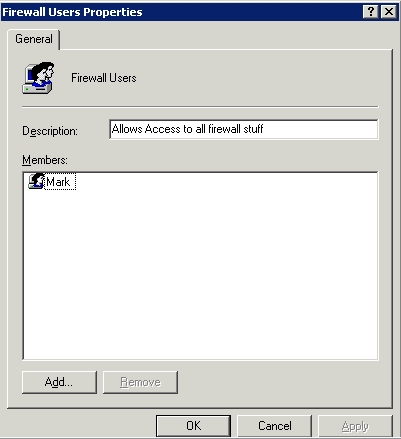 Screenshot of "Firewall Users" usergroup